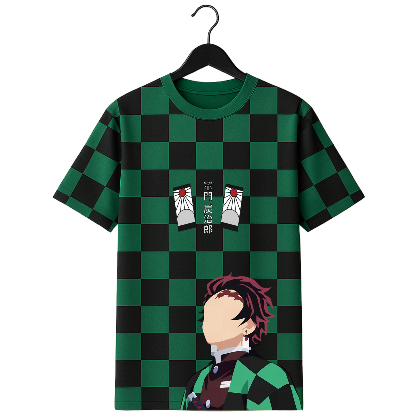 Tanjiro 🌊 Checkered All-Over Print T-Shirt