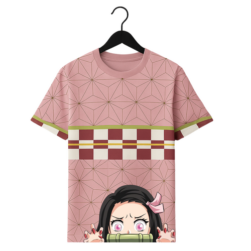 Nezuko 🌸 Elegant Pattern PolyCotton Tee